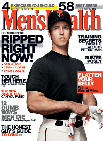 buster posey on mens health magazine cover